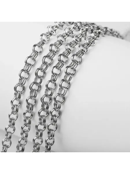 Цепочка для рукоделия цв. платина, 3.6x0.5 мм (2 м)