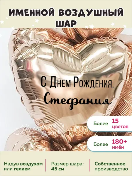 На радость всем Именной воздушный шар Стефания, Стеша