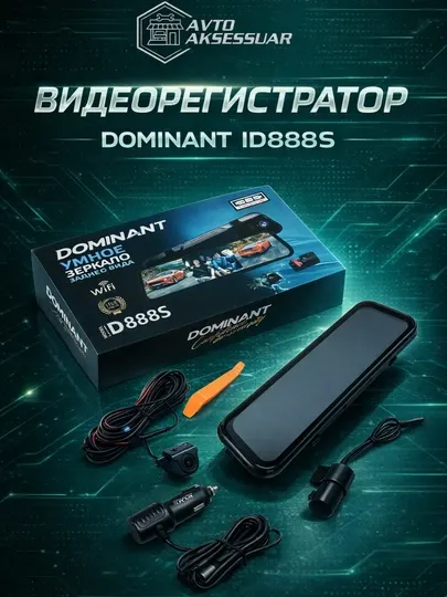 Видеорегистратор DOMINANT D888S 2,5K Wi-Fi 3-камерный с флешкой 32GB