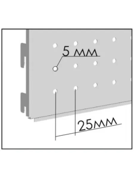 Prometei Перфорированная белая панель для стеллажа 35×100 см, шаг 2.5