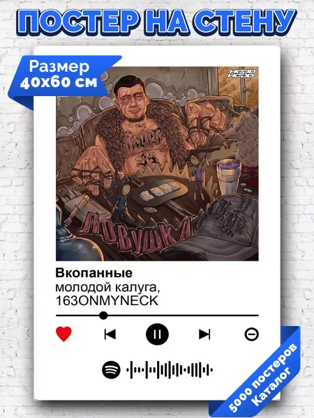 Arthata-spotify постер Спотифай постер Спотифай постер молодой калуга 163ONMYNECK - Вкопанные 40х60