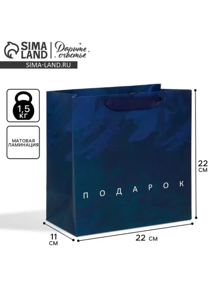 ПМДК Пакет подарочный мужской ламинированный 22х22х11 см