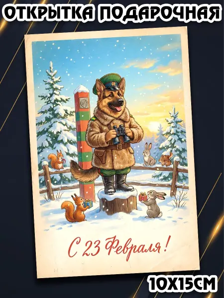 Podarkez Открытка с 23 февраля СССР ретро