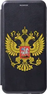 Чехол-книжка на Tecno Pova 2 / Техно Пова 2 с 3D принтом "Patriot" черный