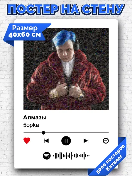 Arthata-spotify постер Спотифай постер Спотифай постер 5opka - алмазы 40х60