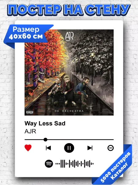 Arthata-spotify постер Спотифай постер Спотифай постер AJR - Way Less Sad 40х60