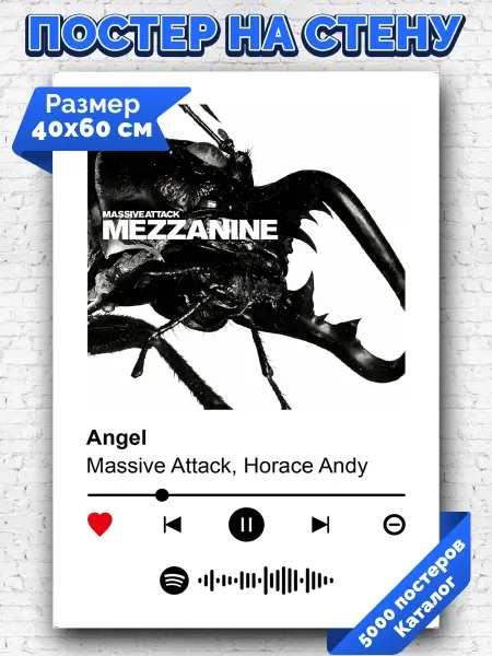 Arthata-spotify постер Спотифай постер Плакат на стену Massive Attack Horace Andy - Angel 40х60