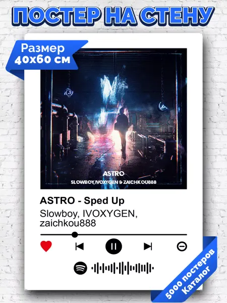 Arthata-spotify постер Спотифай постер Постер IVOXYGEN Slowboy zaichkou888 - ASTRO Sped Up 40х60