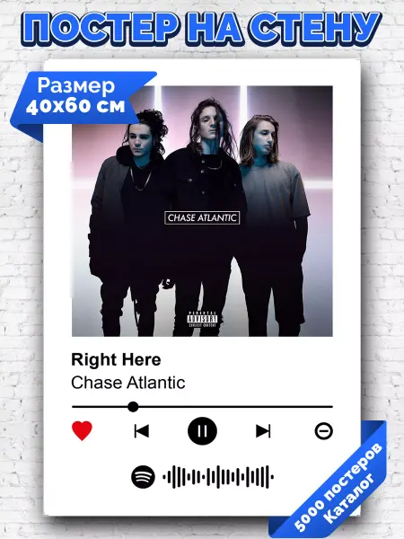 Arthata-spotify постер Спотифай постер Спотифай постер Chase Atlantic - Right Here 40х60