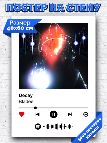 Arthata-spotify постер Спотифай постер Спотифай постер Bladee - Decay 40х60