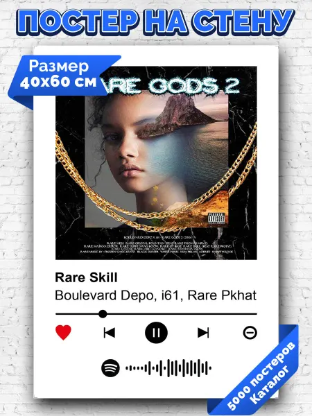Arthata-spotify постер Спотифай постер Постер Boulevard Depo i61 Rare Pkhat - Rare Skill 40х60
