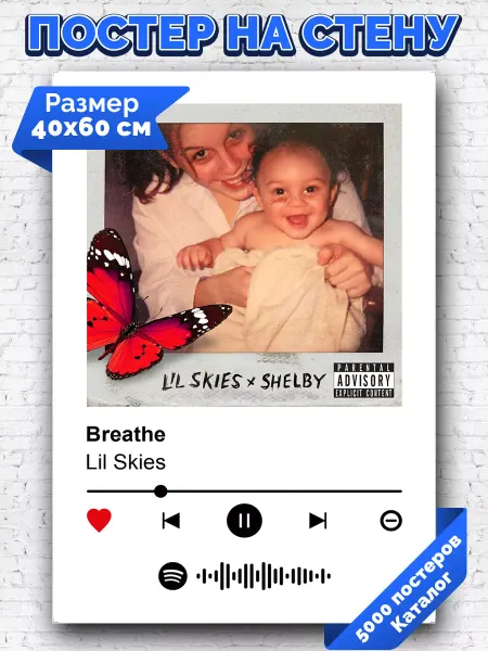 Arthata-spotify постер Спотифай постер Спотифай постер Lil Skies - Breathe 40х60
