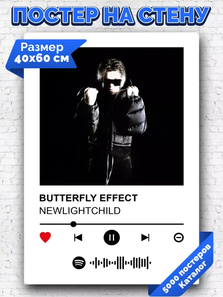 Arthata-spotify постер Спотифай постер Спотифай постер NEWLIGHTCHILD - BUTTERFLY EFFECT 40х60