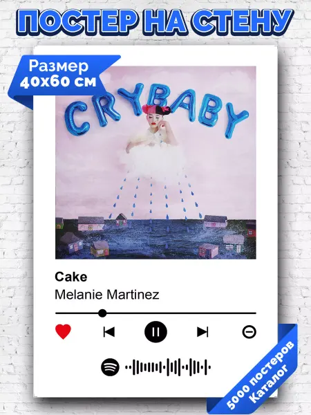Arthata-spotify постер Спотифай постер Спотифай постер Melanie Martinez - Cake 40х60