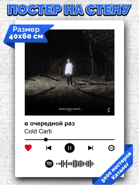 Arthata-spotify постер Спотифай постер Спотифай постер Cold Carti - в очередной раз 40х60
