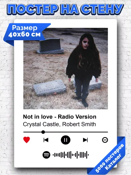 Arthata-spotify постер Спотифай постер Постер Crystal Castles - Not in love Radio Version 40х60