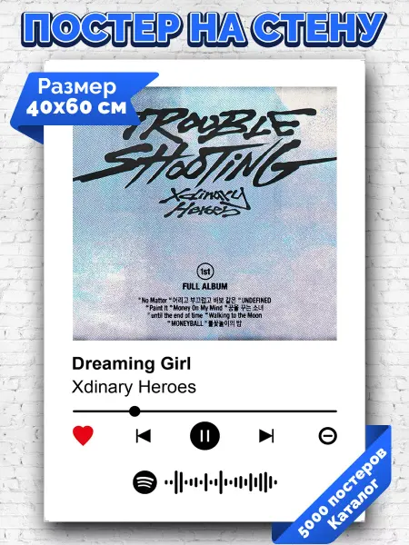 Arthata-spotify постер Спотифай постер Спотифай постер Xdinary Heroes - Dreaming Girl 40х60