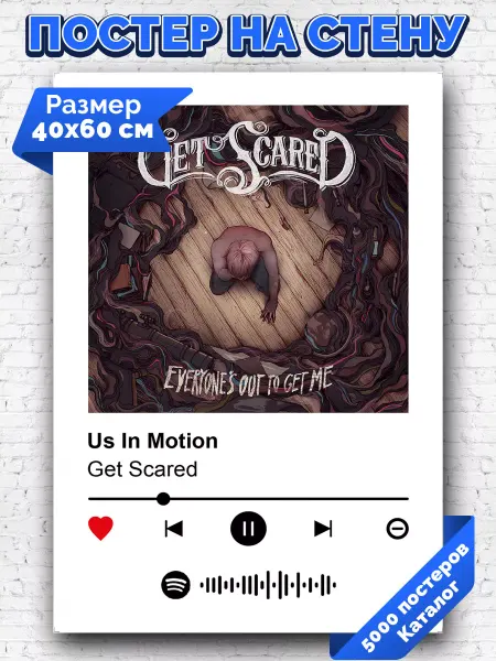 Arthata-spotify постер Спотифай постер Спотифай постер Get Scared - Us In Motion 40х60