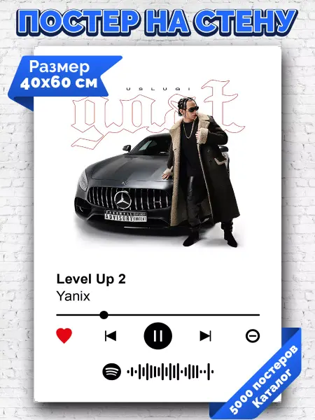 Arthata-spotify постер Спотифай постер Спотифай постер Yanix - Levelup2 40х60