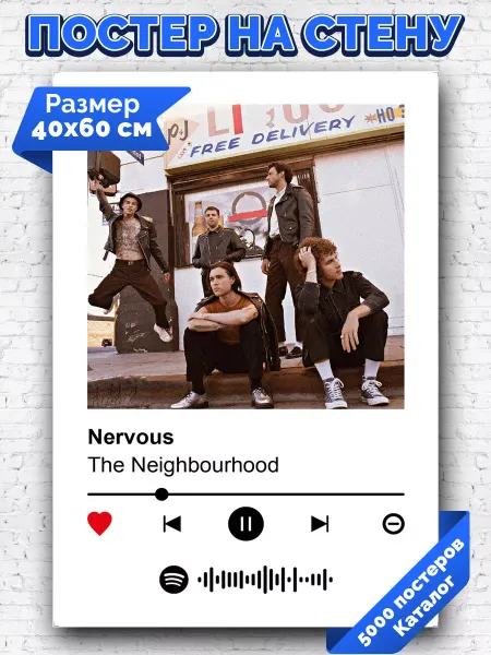 Arthata-spotify постер Спотифай постер Спотифай постер The Neighbourhood - Nervous 40х60