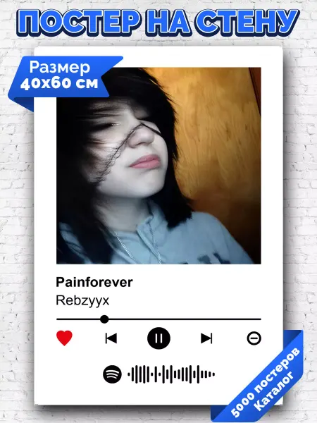 Arthata-spotify постер Спотифай постер Спотифай постер Rebzyyx - Painforever 40х60