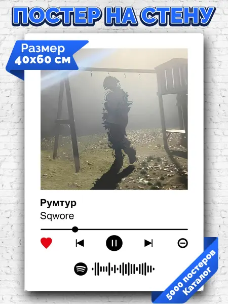 Arthata-spotify постер Спотифай постер Плакат на стену Sqwore - Румтур 40х60