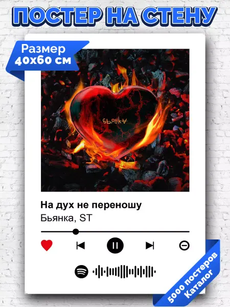 Arthata-spotify постер Спотифай постер Спотифай плакат Бьянка ST - На дух не переношу 40х60
