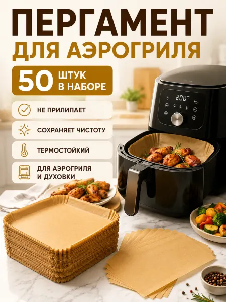 Бумага для аэрогриля антипригарная 50 листов