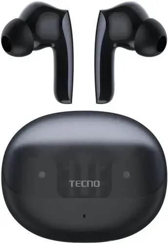 Наушники беспроводные для телефона Tecno Sonic 2 SC02, Bluetooth v.5.4, IPX4, внутриканальные, черные (SC02 BLACK)