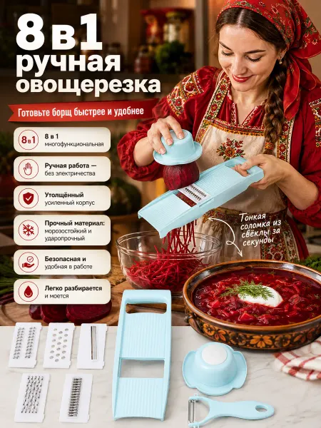 Ручная овощерезка многофункциональная 8B1