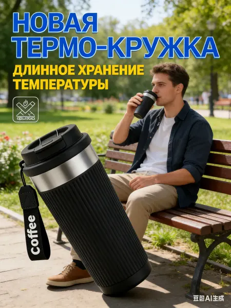 ATHERIX Термокружка для кофе 550 мл автомобильная термос