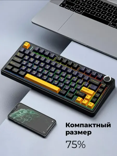 Механическая клавиатура AULA F75 с Bluetooth, 2.4ГГц и USB-C…