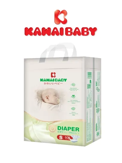 Kawai Baby подгузники 2 (S), 4–8 кг, с лечебным кремом, гипоаллергенные