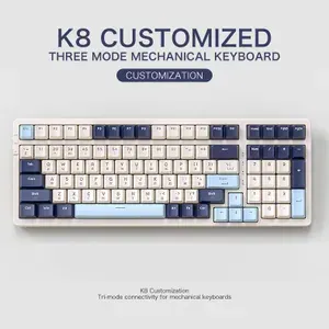 Клавиатура для компьютера механическая Wolf K8 беспроводная Bluetooth USB 2.4 Ghz проводная с