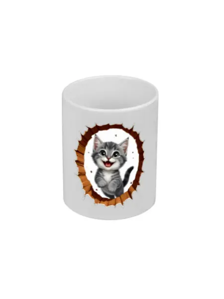 FUN.ru Кружка для чая и кофе с принтом Котёнок в прыжке подарок