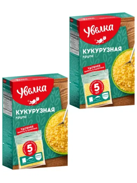 Увелка кукурузная крупа в пакетиках для варки 400г 2 уп