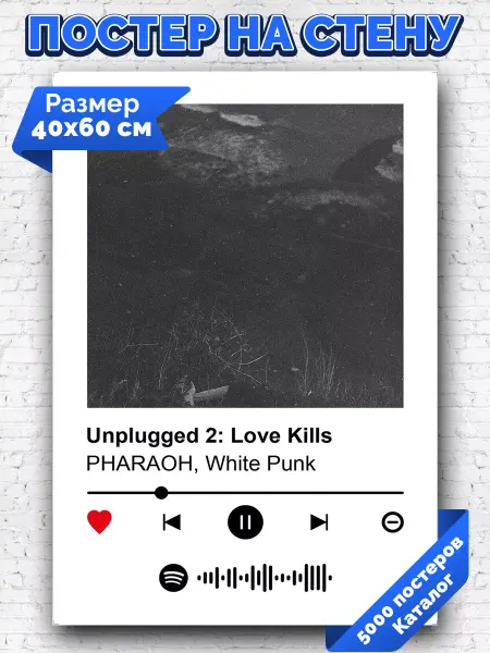 Arthata-spotify постер Спотифай постер Спотифай постер PHARAOH - Unplugged 2 Love Kills 40х60