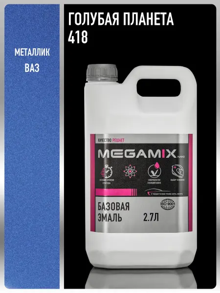 MEGAMIXnano Автомобильная краска Голубая планета 418, 2.7 л