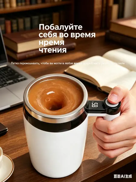 TimeDrive Самогрейная кружка для кофе, зарядка, магнитное смешивание