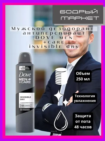 Мужской дезодорант антиперспирант без следов