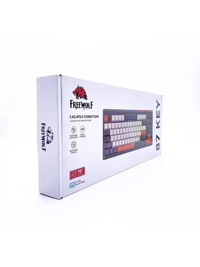 Беспроводная механическая клавиатура FreeWolf K87, Bluetooth + 2.4G, двухрежимная, 87 клавиш.
