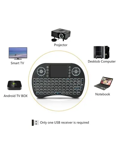 Мини-клавиатура беспроводная с тачпадом, 2.4G + Bluetooth, подсветка