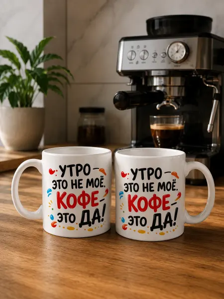 Кружка подарочная Утро это не мое кофе это да
