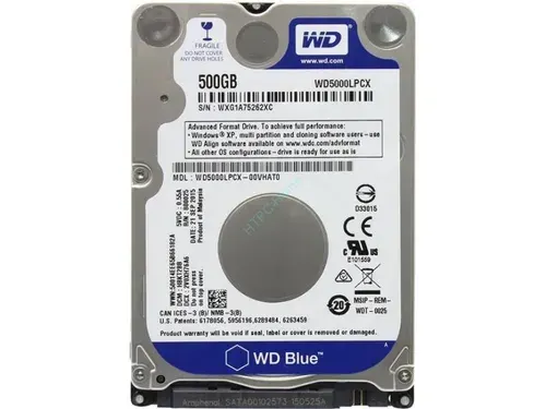 Western Digital 500 ГБ Внутренний жесткий диск SATA 500Gb Western Digital, 2.5", 7200 об/мин, SATA 6 Гбит/с