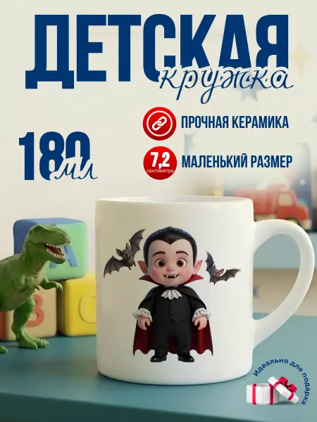 Детская кружка 180 мл керамическая вампир