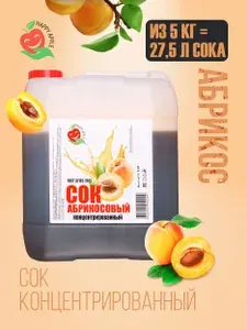 Концентрированный сок Абрикосовый ( концентрат сока абрикос) 5 кг Happy Apple, кисл. 2,5%