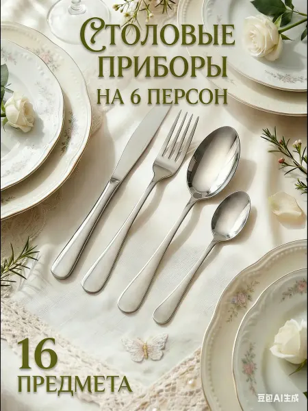 Xiaomi Набор столовых приборов 16 предметов серебристые Pure