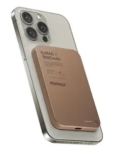 Магнитный повербанк Momax Q.MAG X Magnetic Wireless Power Bank 5000 mAh (Gen 2) - Bronze