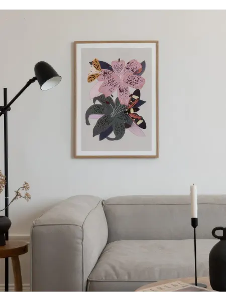Onllyart Постер 21x30 Лилии и бабочки