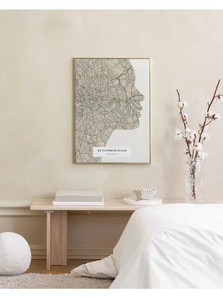 Onllyart Постер 21x30 Карта силуэта винтаж зеленые личные